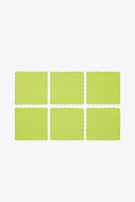 Tory Burch Scalloped Cocktail Linen Napkin, Set Of 6 In Lime