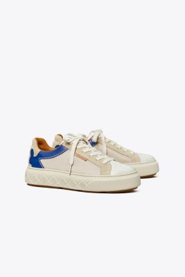 Tory Burch Ladybug Colorblock Low-top Sneakers In White/cream/klen