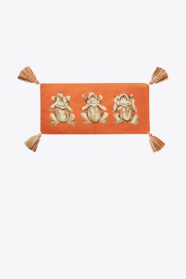 Tory Burch Monkey See Monkey Do Pillow In Orange