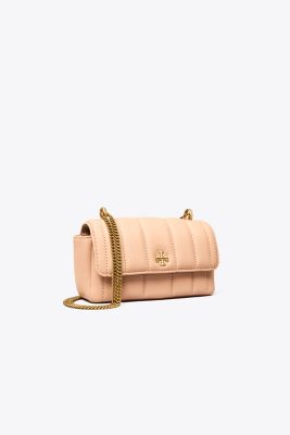 Tory Burch Mini Kira Leather Flap Bag in Pink