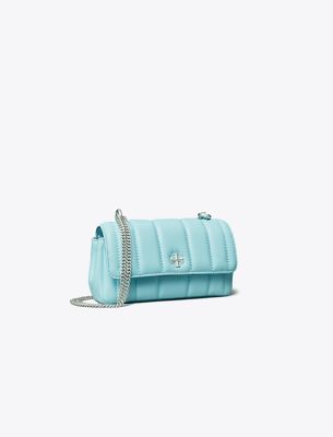 Tory Burch Mini Kira Flap Shoulder Bag In Light Celeste