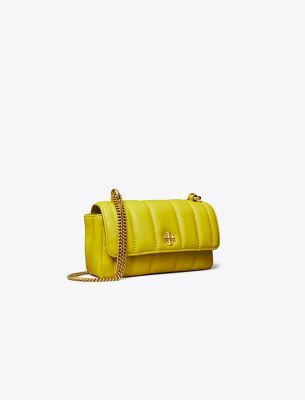 Tory Burch Mini Kira Flap Shoulder Bag In Island Chartreuse