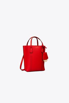 Tory Burch Mini Perry Tote In Brilliant Red