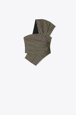 TORY BURCH ONE SHOULDER WRAP TOP
