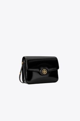 Tory Burch Robinson Spazzolato Convertible Shoulder Bag In Black