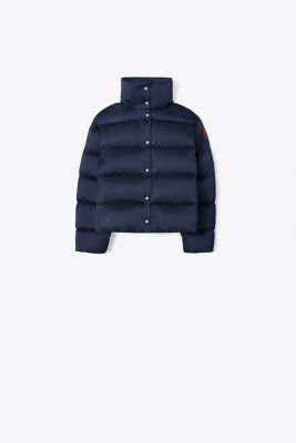 Tory Sport Tory Burch Performance Satin Down Jacket In Tory Navy