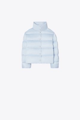 Tory Sport Tory Burch Performance Satin Down Jacket In Sky Blue | ModeSens