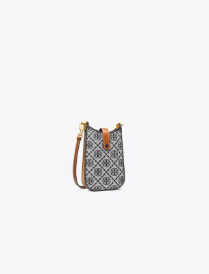 Tory Burch T Monogram Canvas Phone Crossbody In Tory Navy