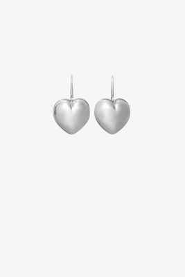 Tory Burch Heart Locket Earring In Antique Pewter