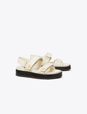 Kira Slingback Sport Platform Sandal In White