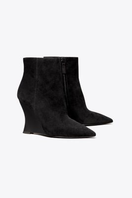 Tory Burch Sculpted Wedge Bootie In Nero | ModeSens