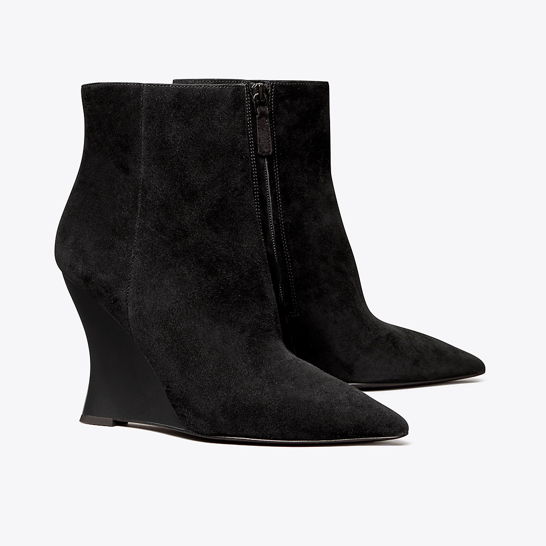 Tory Burch Sculpted Wedge Bootie In Nero | ModeSens