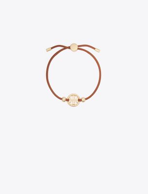 Tory Burch Miller Slider Bracelet In Tory Gold/cuoio