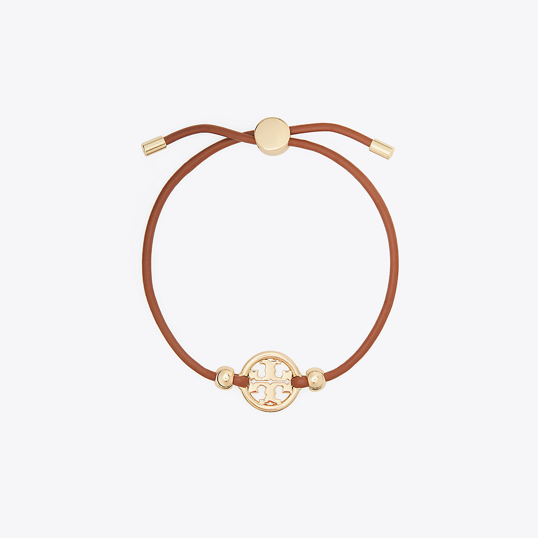 Tory Burch Miller Slider Bracelet In Tory Gold/cuoio