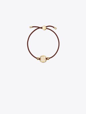 Tory Burch Miller Logo Slider Bracelet In Tory Gold/sun-dried Tomato