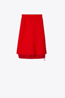 Tory Burch Double-faced Wool Skirt In Red