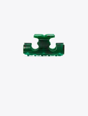 Tory Burch Serif-t Hair Clip In Green