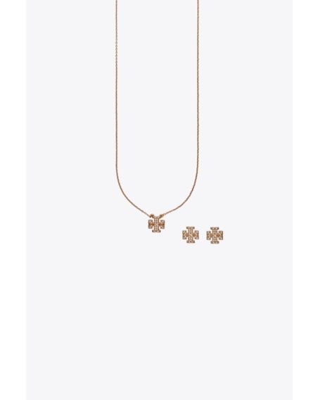 Kira Pavé Pendant and Stud Earring Gift Set