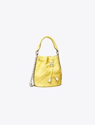 Tory Burch Yellow Fleming Soft Mini Bucket Bag