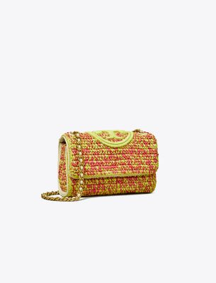 Tory Burch Fleming Soft Straw Small Convertible Shoulder Bag in