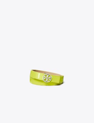 Shop Tory Burch 1" Miller Patent Belt In Blazing Yellow