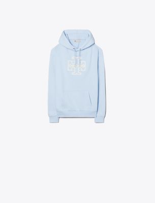 Tory Sport Tory Burch French Terry Logo Hoodie In Ice Flow ModeSens