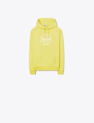 Tory Sport Tory Burch French Terry Logo Hoodie In Citrea