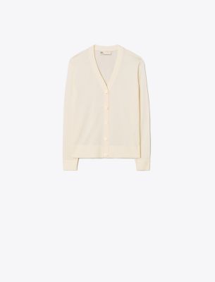 Tory Burch Simone Cardigan In New Ivory