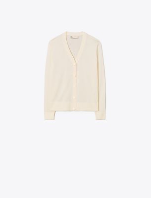 Shop Tory Burch Simone Cardigan In New Ivory