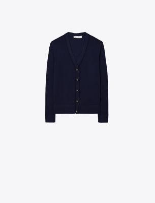 Tory Burch Simone Cardigan In Navy