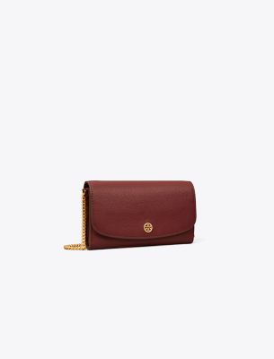 Tory Burch Robinson Pebbled Chain Wallet