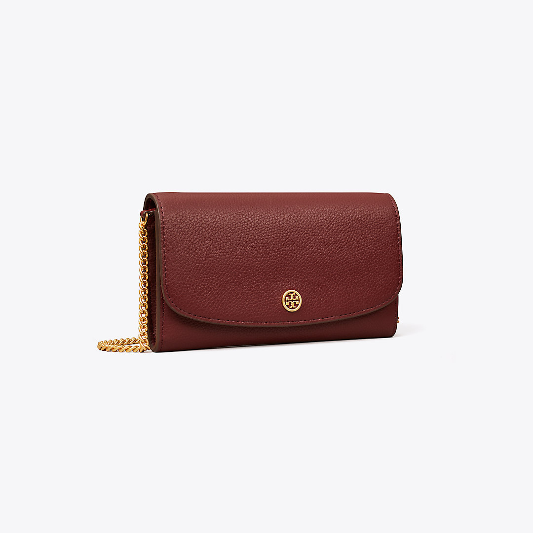 Tory Burch Robinson Pebbled Chain Wallet