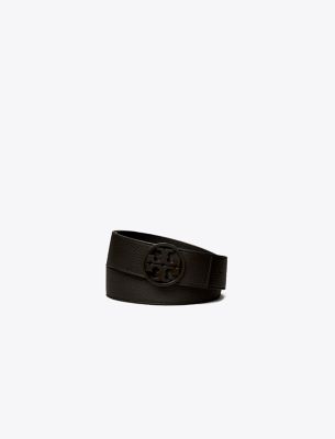 Shop Tory Burch 1.5" Miller Powder Coated Belt In Black/black/black