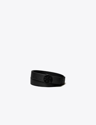 Tory Burch 1" Miller Powder Coated Belt In Black