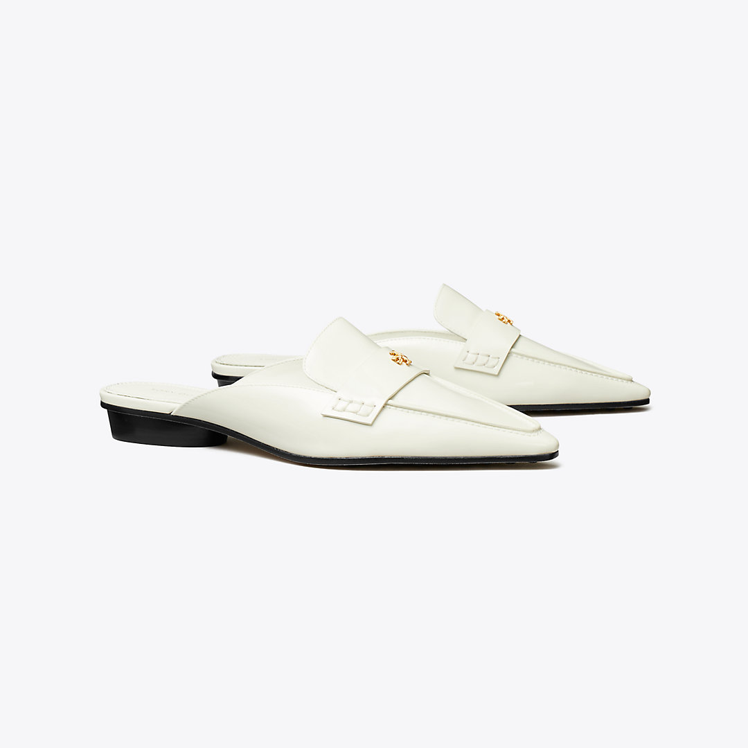 Shop Tory Burch Pointed Backless Loafer In Perla