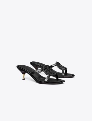 Shop Tory Burch Miller Bombé Low Heel Sandal In Perfect Black