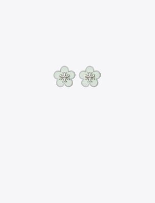Tory Burch Kira Enamel Flower Stud Earring In Green