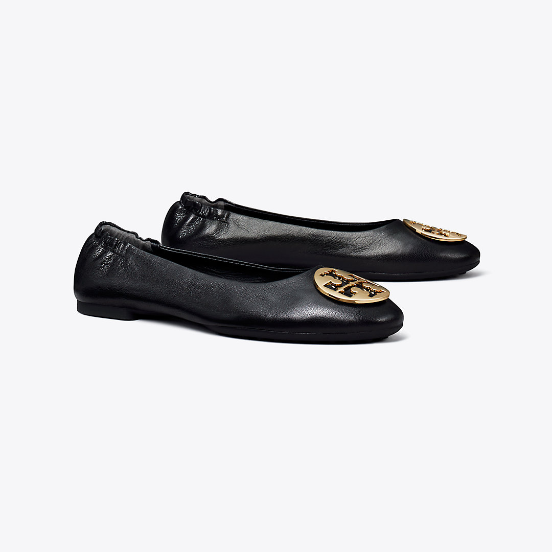 Shop Tory Burch Claire Ballet In Black