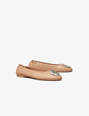 Tory Burch Minnie Travel Ballet Flats In Light Sand