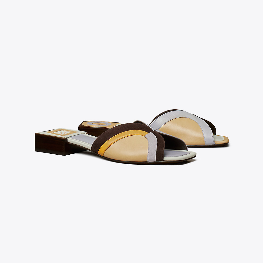 Tory Burch Marquetry Slide Sandal In Neutrals