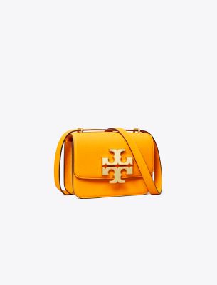 Tory Burch Eleonor Logo Plaque Small Shoulder Bag In Orange Lily