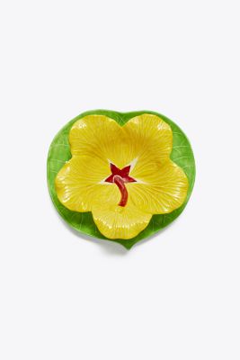 Tory Burch Lily Pad Bowl And Plate Set In Green/yellow