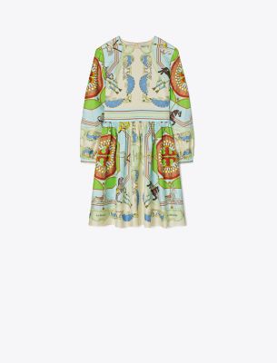 TORY BURCH SHORT PRINTED SILK DRESS