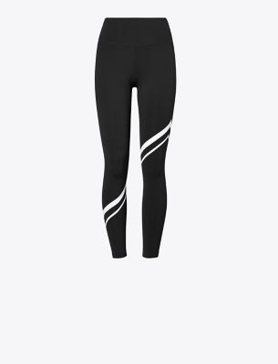 Tory Burch Sculpt Diagonal Chevron Legging In Sport Black