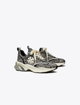 Tory Burch Good Luck Trainer In Black/new Ivory | ModeSens