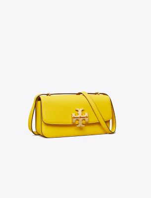 Tory Burch Small Eleanor Pebbled Rectangular Bag In Limoncello