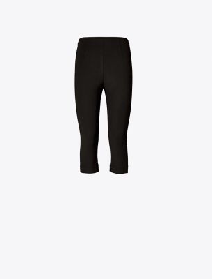 Tory Burch Crepe Cropped Pant In Black