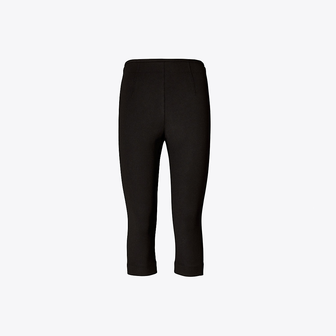 Tory Burch Crepe Cropped Pant In Black