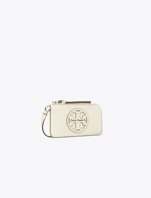Tory Burch Miller Zip Card Case In New Ivory