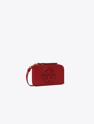 Tory Burch Miller Zip Card Case In Bricklane